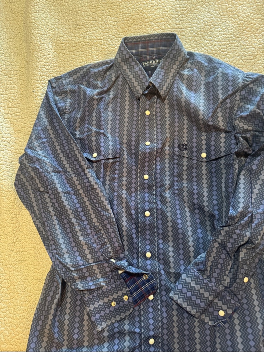 Panhandle Slim Men's Blue Chevron Snap Western Shirt